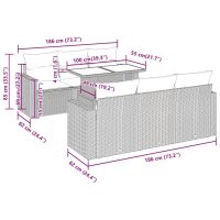 vidaXL Trädgårdssoffset med dynor 7 delar brun konstrotting - Bild 11