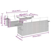 vidaXL Trädgårdssoffset med dynor 7 delar ljusgrå konstrotting - Bild 12