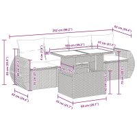 vidaXL Soffgrupp för trädgården med dynor 5 delar beige konstrotting - Bild 12