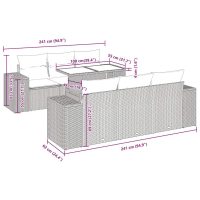 vidaXL Soffgrupp för trädgården med dynor 7 delar svart konstrotting - Bild 12