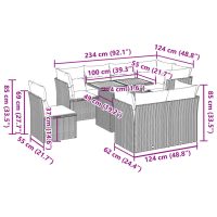 vidaXL Soffgrupp för trädgården med dynor 9 delar beige konstrotting - Bild 11